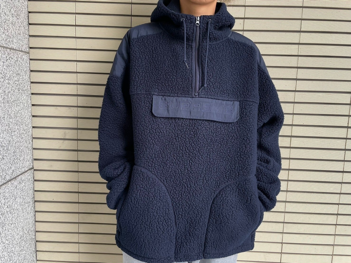 Supreme POLARTEC HALF ZIP PULLOVER NAVY XL 82.5JJ9434 | BRAND  