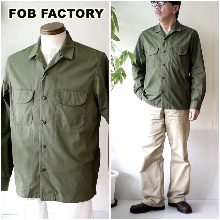 FOBFACTORY エフオービーファクトリー 長袖シャツ オープンカラー