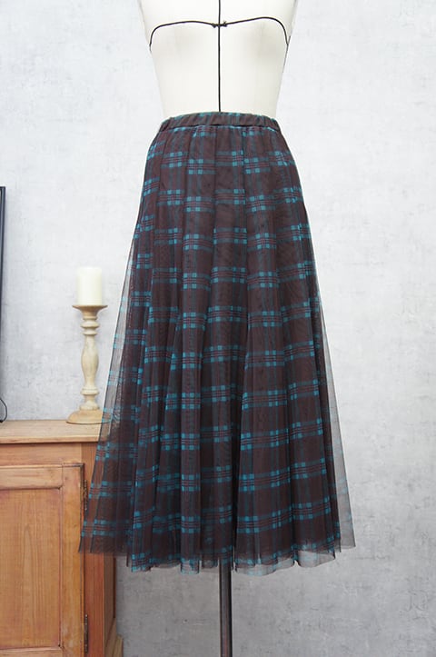 チェックチュールスカート 214R515 | TRANOI.offical STORE