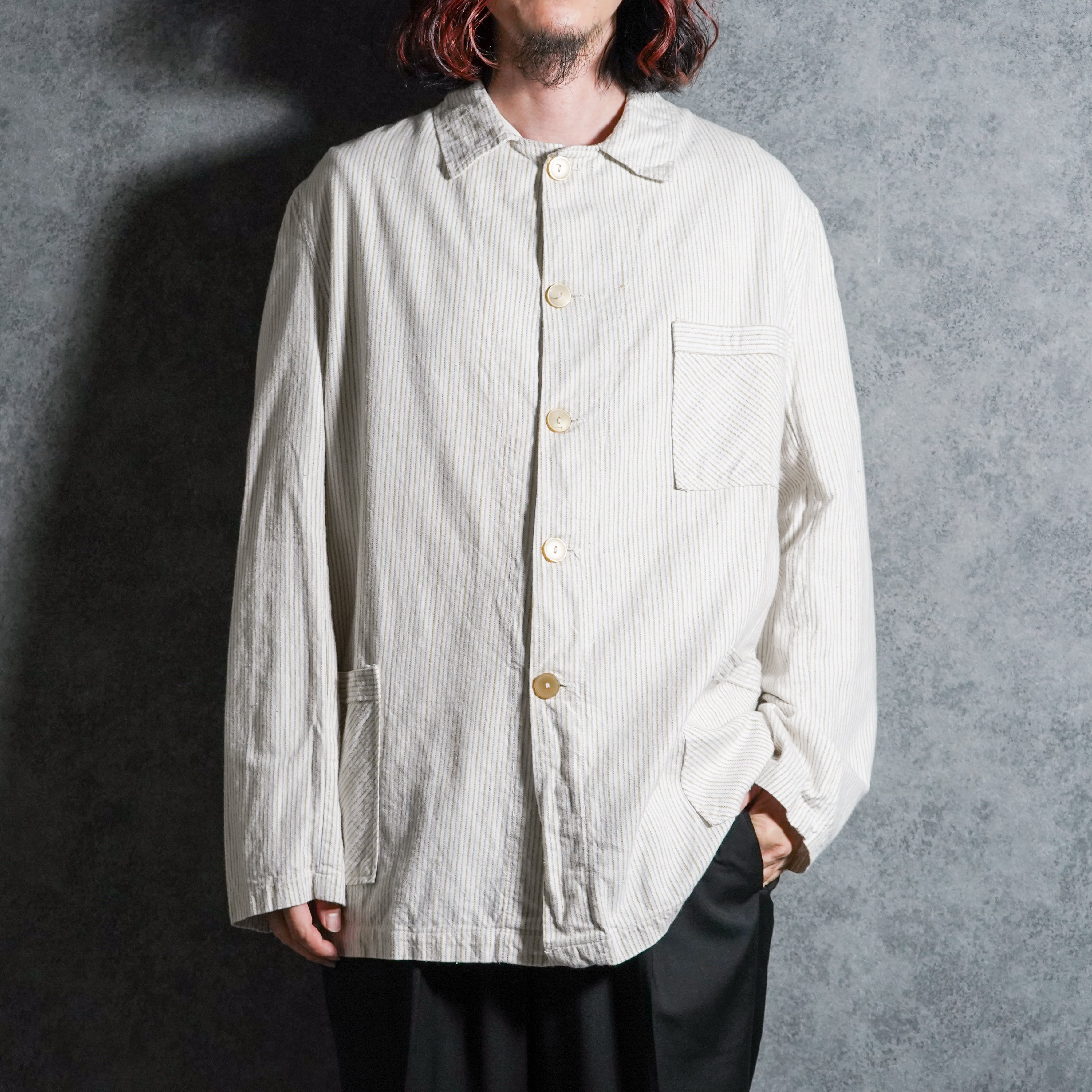 ギャンバート カスタム シャツ リネン ダブル フラップ セージグリーン GAMBERT CUSTOM SHIRTS Linen Double Flap Pocket Sage Green