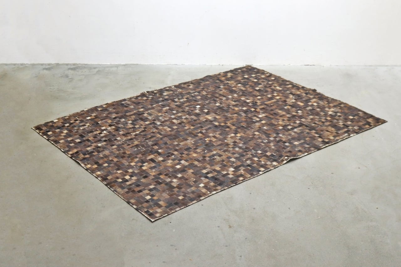 牛革 パッチワーク ラグ ハラコ 敷物 カーペット モダン ヴィンテージ