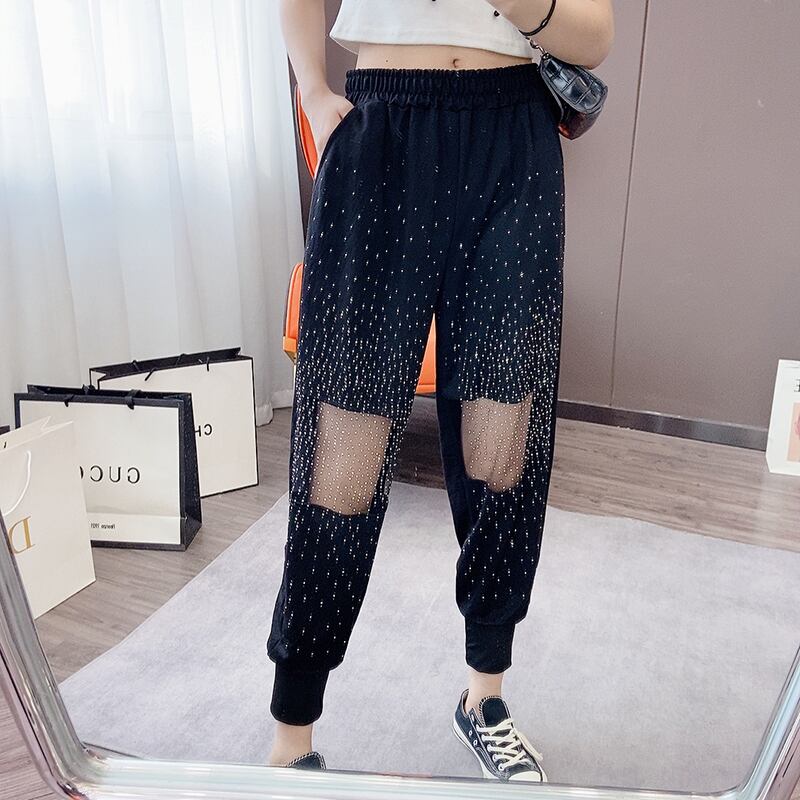 サマーメッシュパンツ 薄手カジュアル 大きめサイズ 夏物 ミックスインファッション950568504