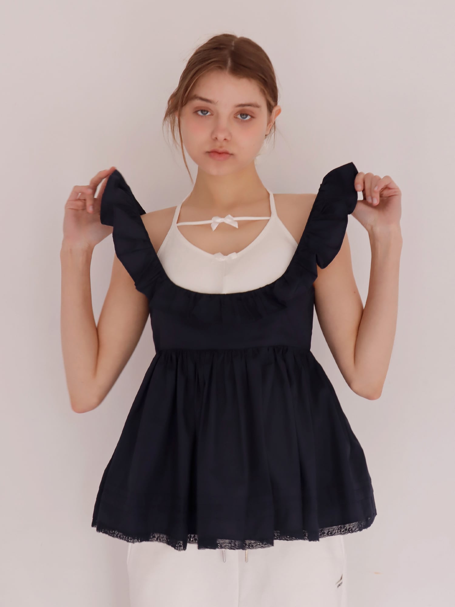 【mieya mieya】PETIT APLON TOP PETIT APLON TOP -NAVY- | mieya mieya