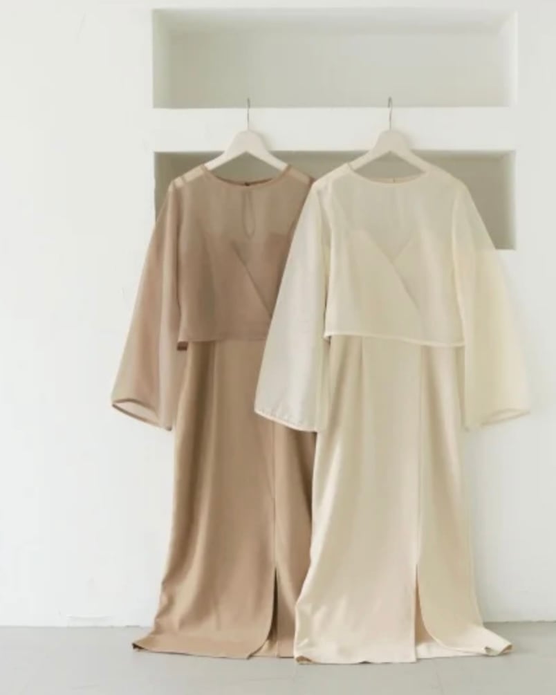 キャミワンピース シアートップスセット Beige | planet3rd キャミワンピース シアートップスセット Beige | planet3rd