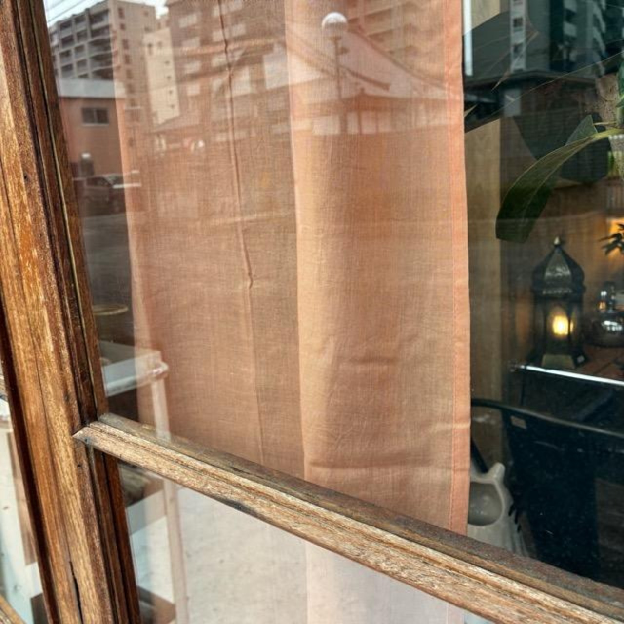 India Cotton voile double curt ains Light red 100×180cm　　 インド　コットンボイルダブルカ ーテン　ライトレッド　レースカ ーテン　間仕切り
