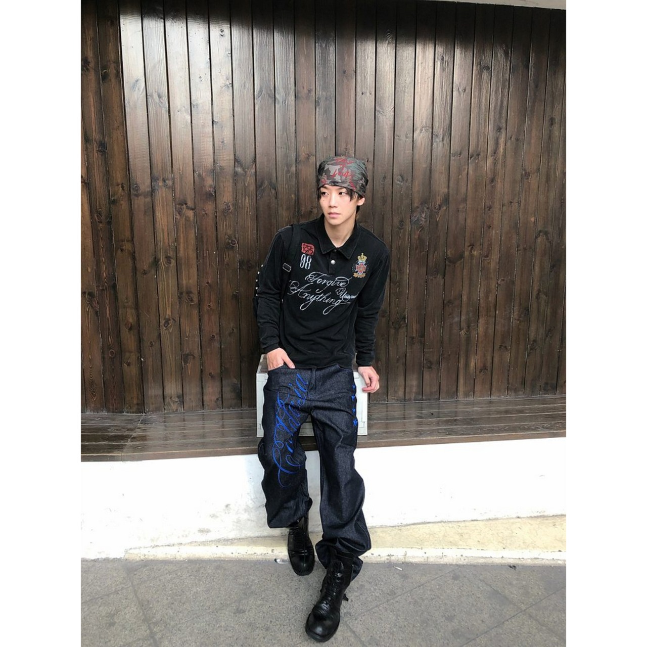 VINTAGE ストリート 08 グラフィック ポロTシャツ T2276