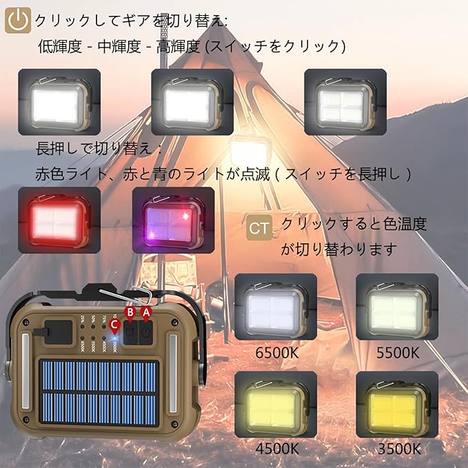 laiqianle LED ランタン キャンプランタン 超高輝度 4400mAh ソーラー