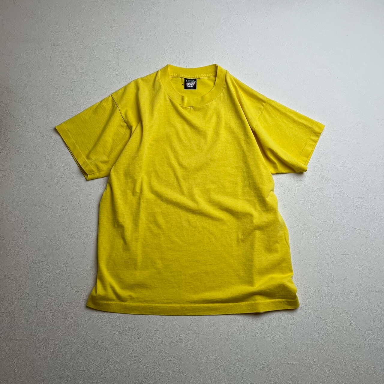 90s USA 無地 シングルステッチ Tシャツ イエロー L 古着