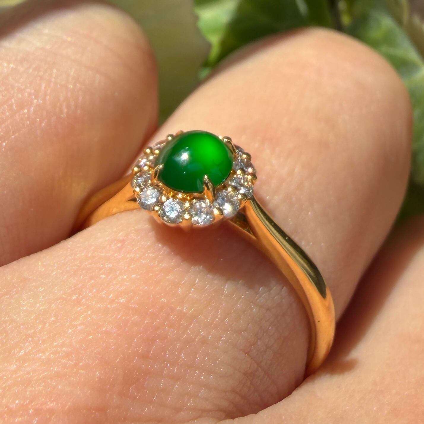 Jade Gold & Diamond Ring RC91721 | Victorian Box