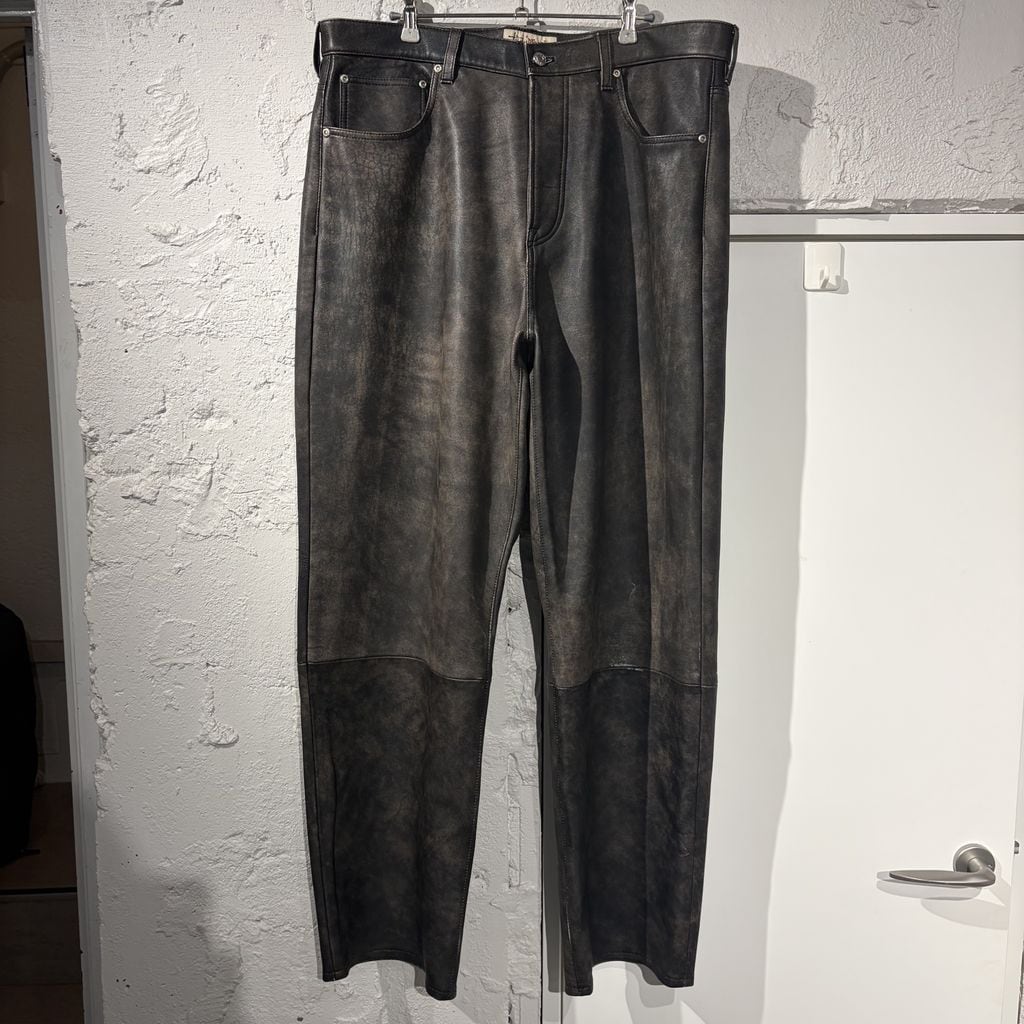 STUSSY ステューシー BIG OL' JEAN STONEWASHED LEATHER レザーパンツ