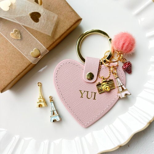 Bonjour PARIS（エッフェル塔チャーム付き）COLORFUL HEART KEY RING