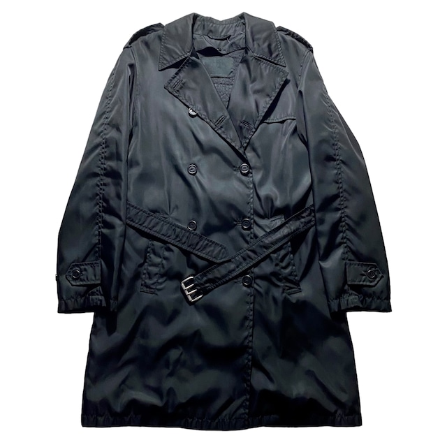 vintage PRADA black nylon trench coat