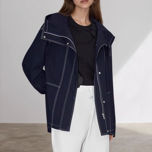 NAVY HOODED FULLZIP WORK JACKET 1color M-15420