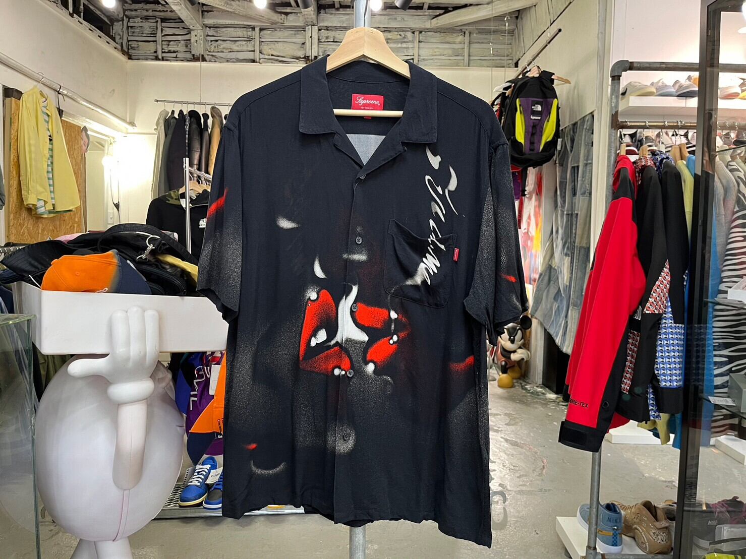 supreme blow back rayon shirt