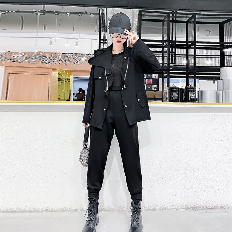 2020年秋新しいラージサイズベスト新しいレディースファッション流行のファットmm年齢削減薄いTシャツスーツファッショナブル ミックスインファッション93887009038