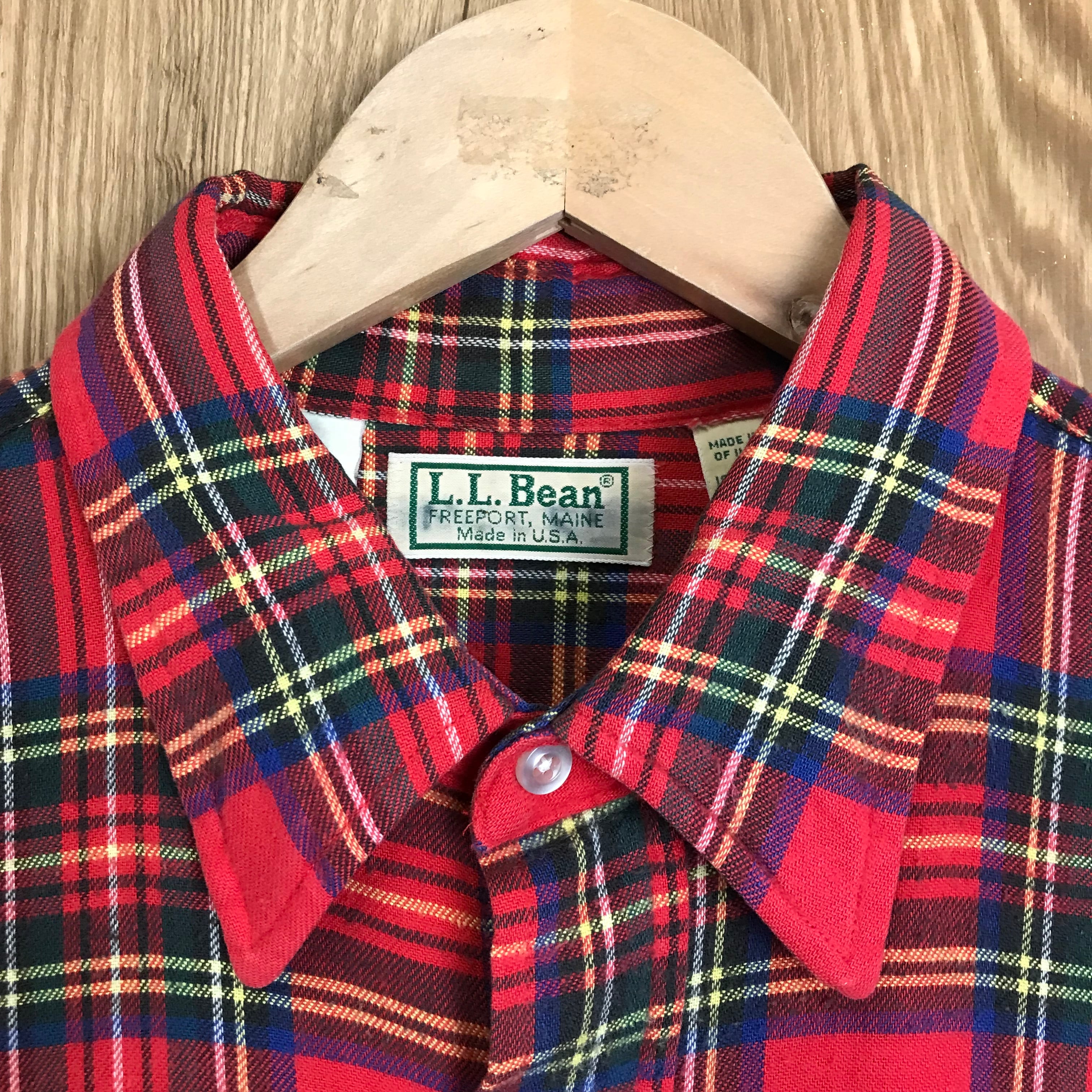 信頼への信頼 USA製 90s L.L.Bean エルエルビーン タータンチェック柄 長袖 男性用