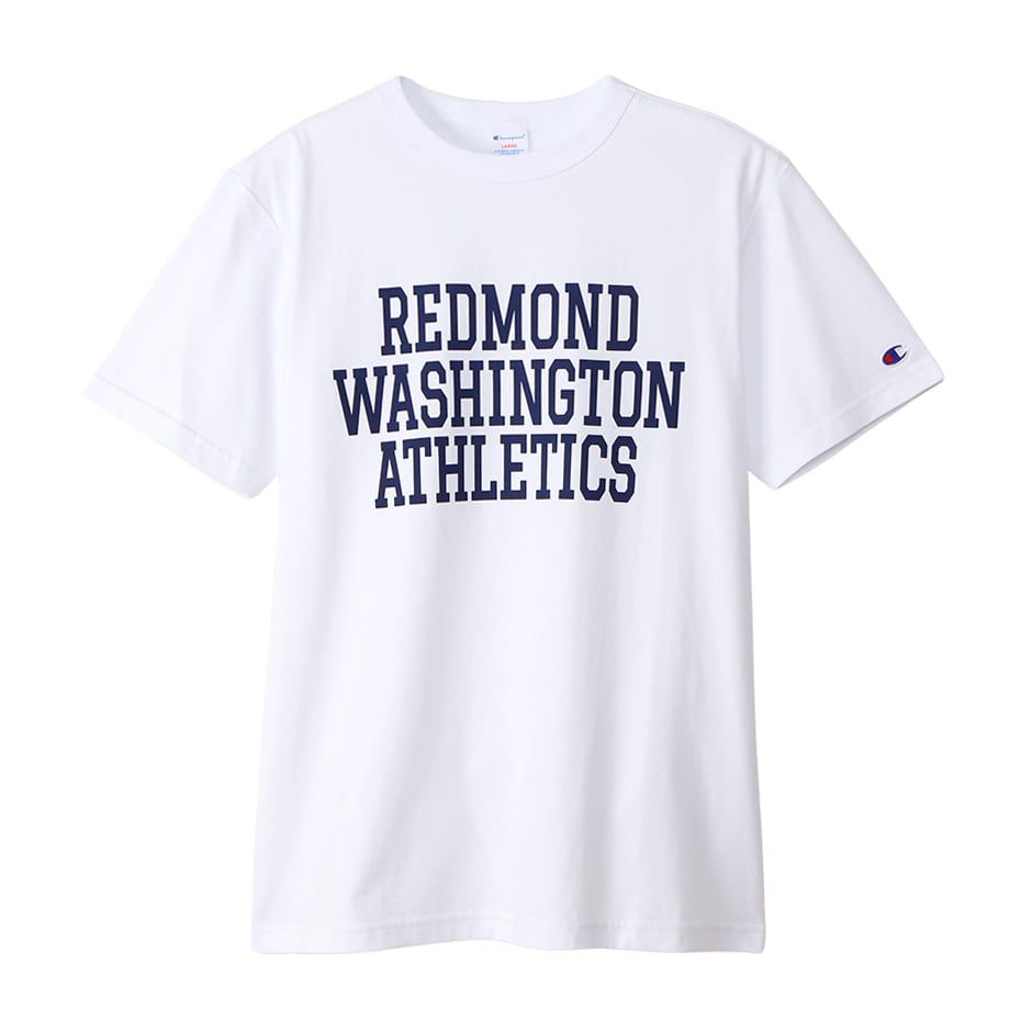 Champion (チャンピオン) カレッジフォント プリント ショートスリーブTシャツ 半袖 C3-V345 ホワイト×ネイビー