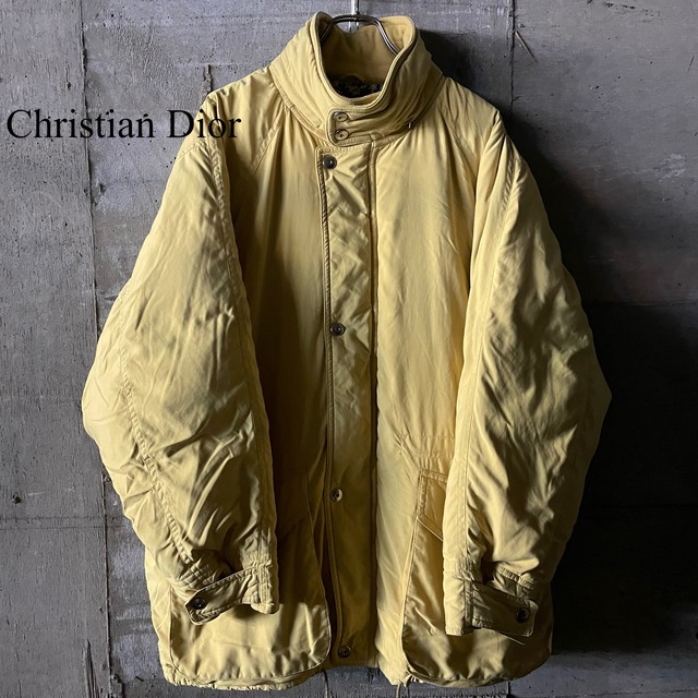 〖Christian Dior〗yellowcolor paisley design down jacket/クリスチャンディオール イエロー ペイズリー デザイン ダウンジャケット/lsize/#1117