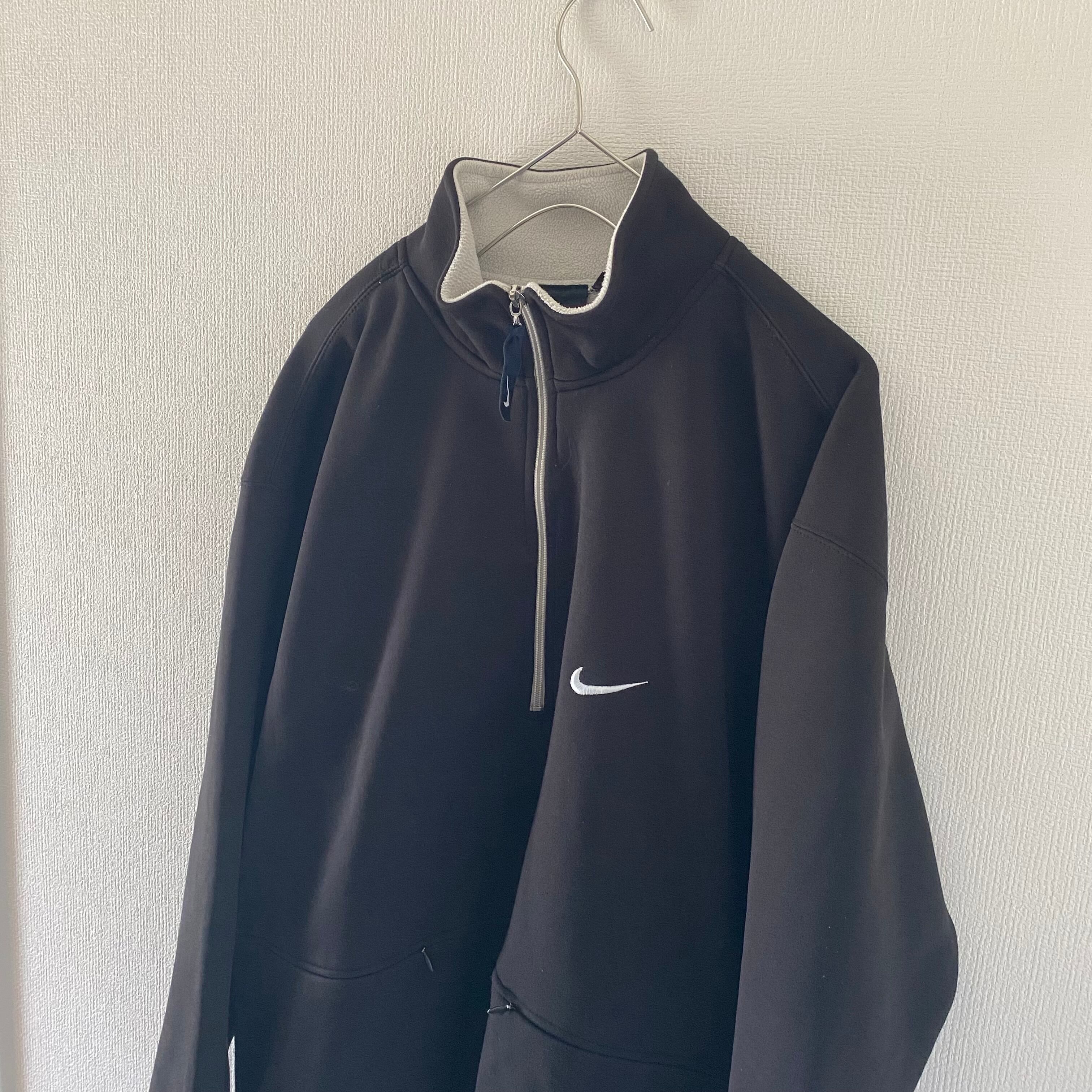 90sNIKEナイキハーフジップブルゾンフリースジャケットメンズ長袖m  