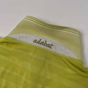 adabat アダバット ゴルフ ボーダー柄 長袖 ポロシャツ サイズ 48 /メンズ/イエローグリーン系/ワールド/日本製