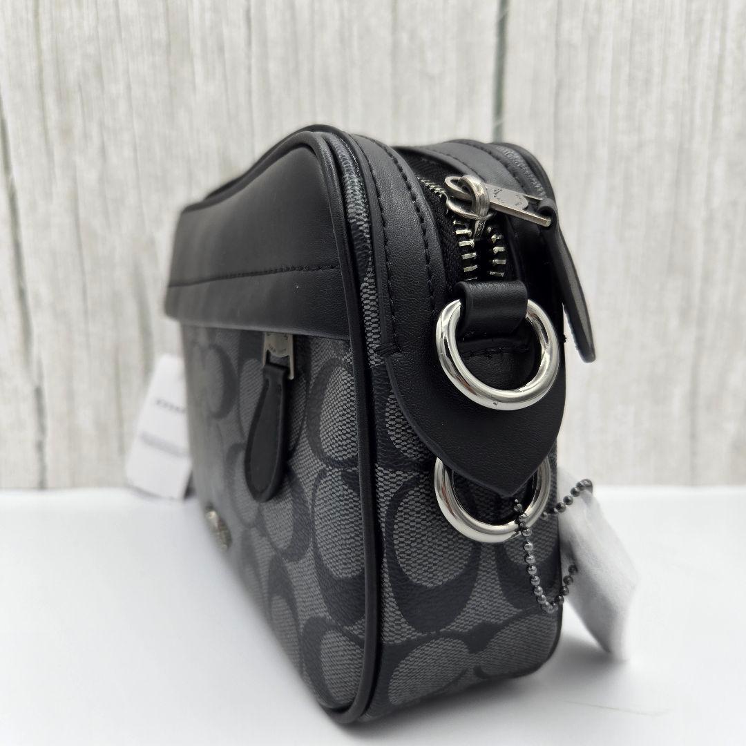 メンズ COACH ショルダーバッグ シグネチャー クロスボディ ブラック