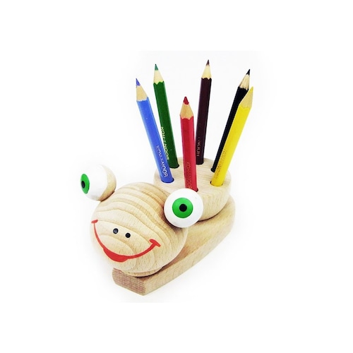 木のおもちゃ カエル 色鉛筆セット チェコ製