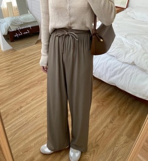ウエストゴム　リブワイドパンツ　AJ205-614