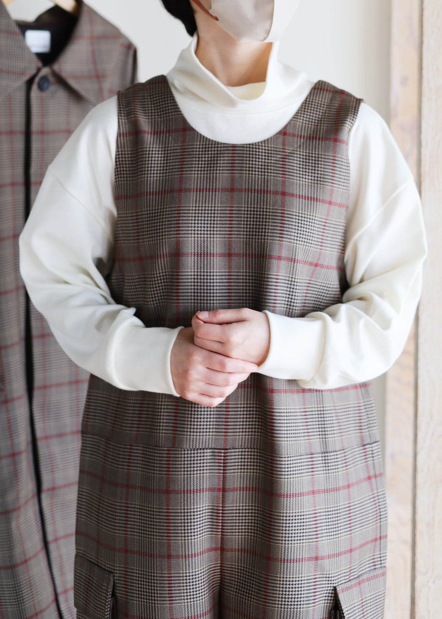 Honnete - New Jumpsuit ジャンプスーツ - ブラウンチェック | merle Honnete - New Jumpsuit ジャンプスーツ - ブラウンチェック | merle