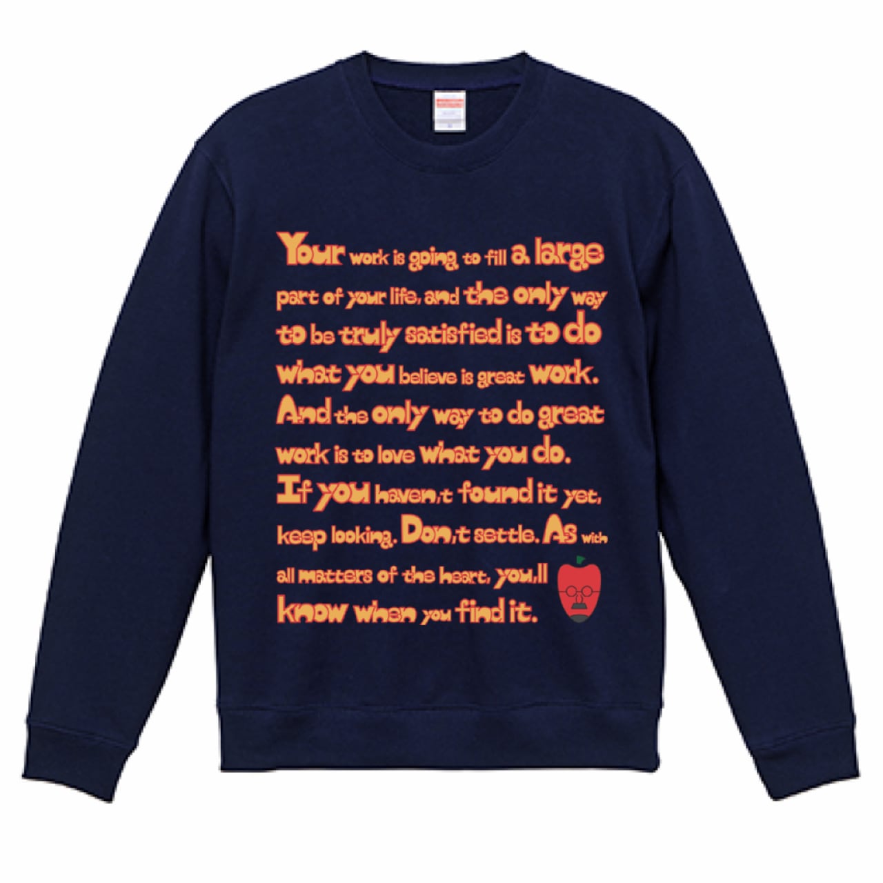 DHD(C)031【スウェット（ネイビー）　りんごおじさんⅠ】