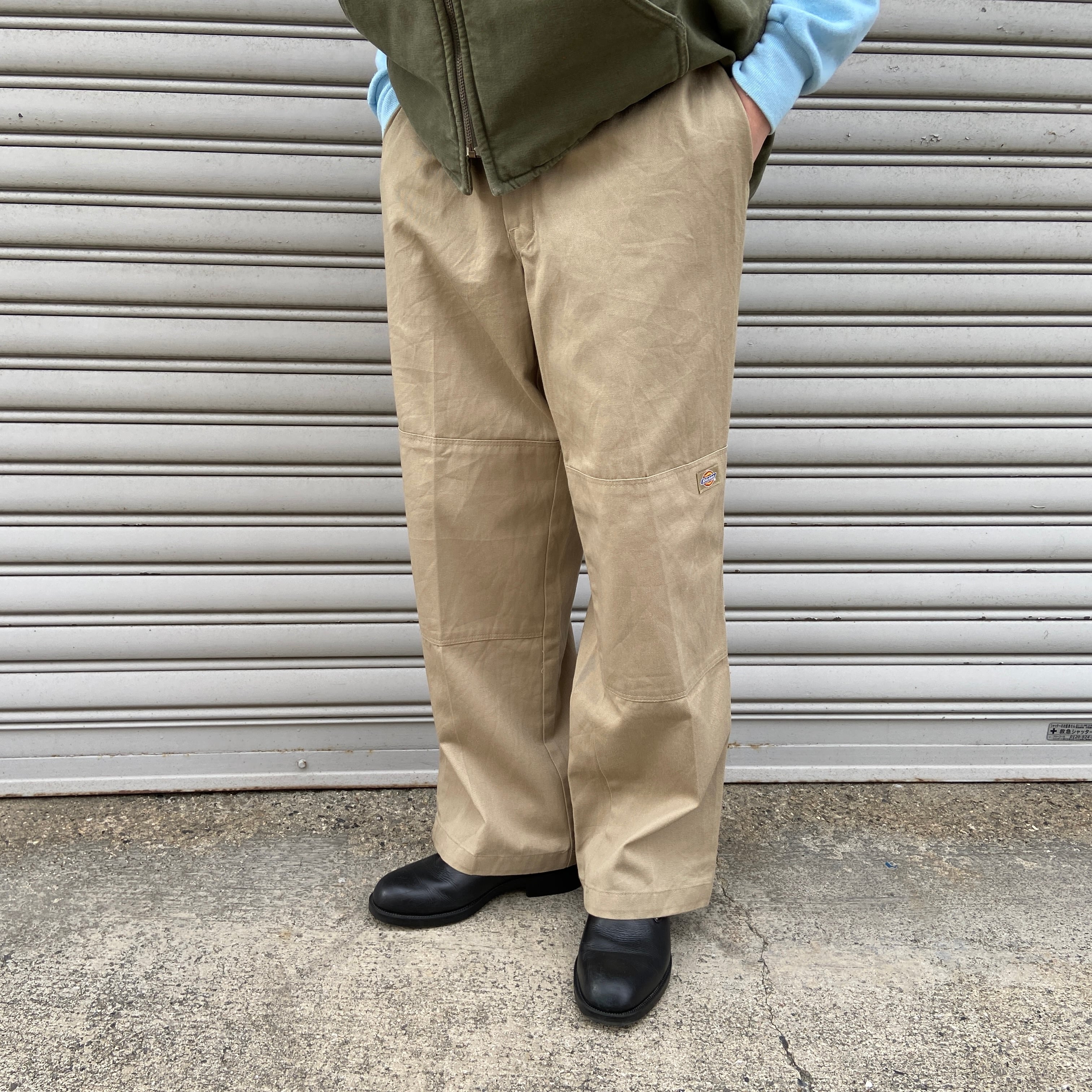 Dickies ディッキーズ ダブルニーワークパンツ ワイド ベージュ W34