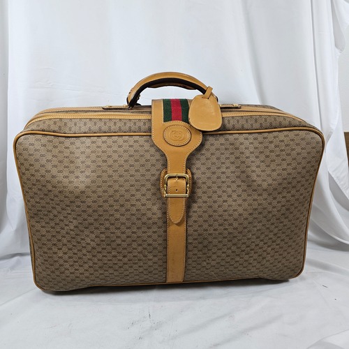 希少✨オールドグッチ GGプラス シェリーライン 大型トラベルバッグ