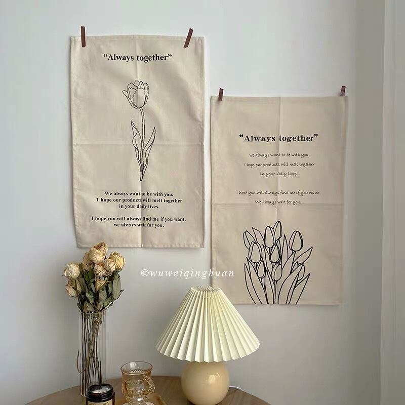 韓国インテリア雑貨] レトロチューリップ ファブリックポスター  