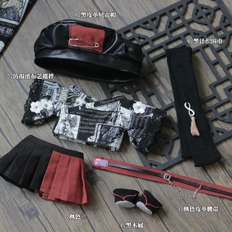 20cmぬい服】大正ロックカエデコーデ 20cm着せ替えぬいぐるみ用 お洋服