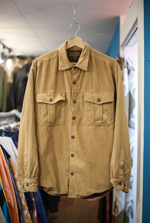 Brown check lining corduroy shirt