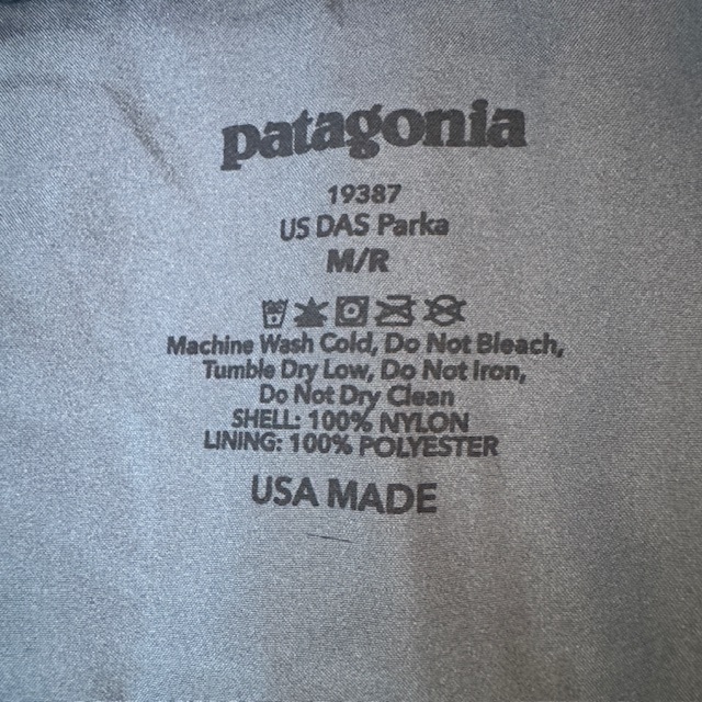 パタゴニア DASパーカー ロストアロー MARS PCU Patagonia US DAS Parka Lost Arrow M デッドストック 画像6
