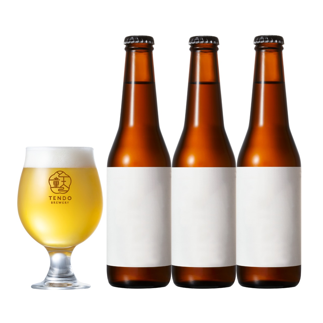 【種類はおまかせ】ビール3本 ＆ オリジナルグラス10oz(296ml)