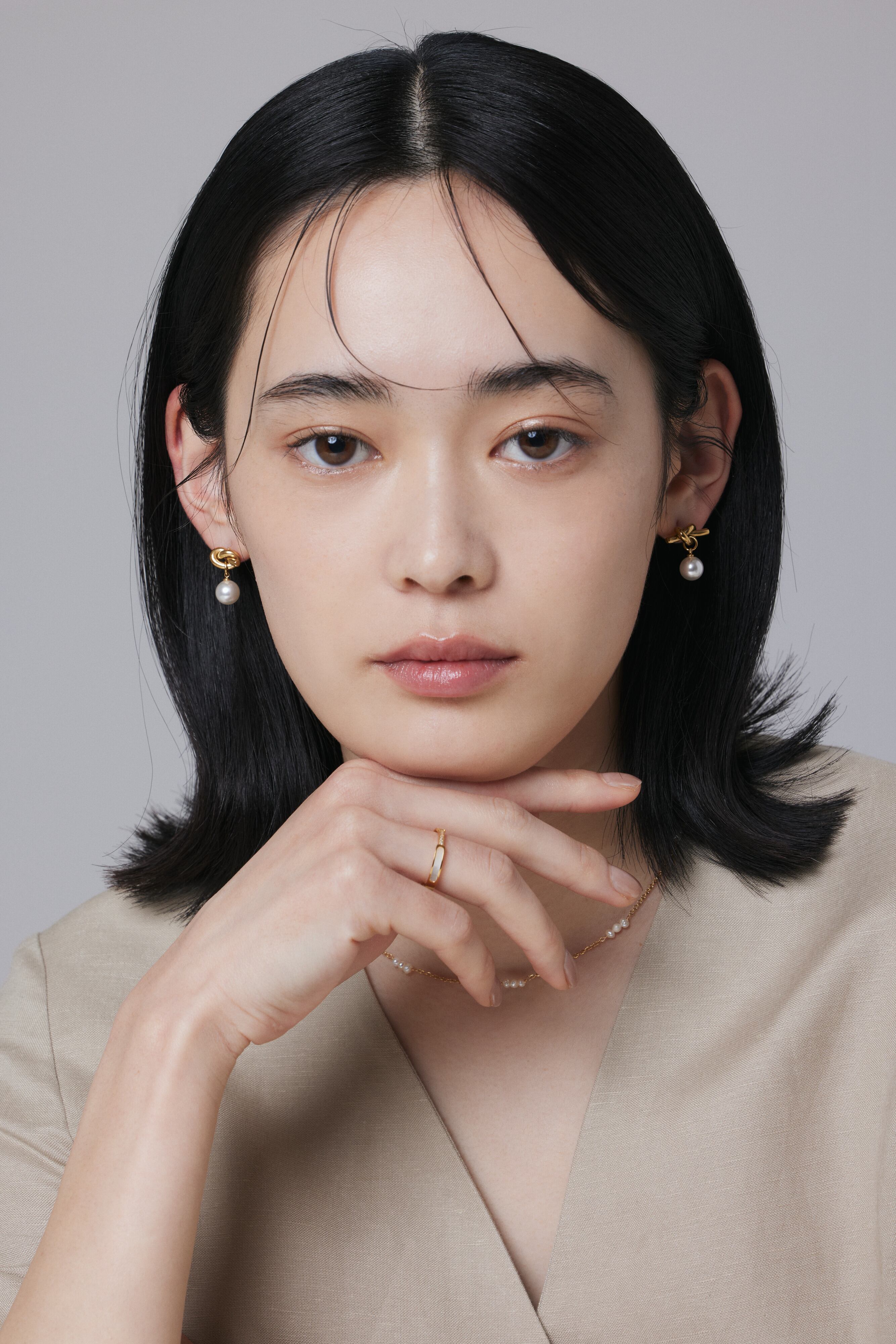 e.m.ピアス ノットピアス パール キャッチ シルバー 2way・8mm シェルパール + パールキャッチピアス ピアス（スタッド・一