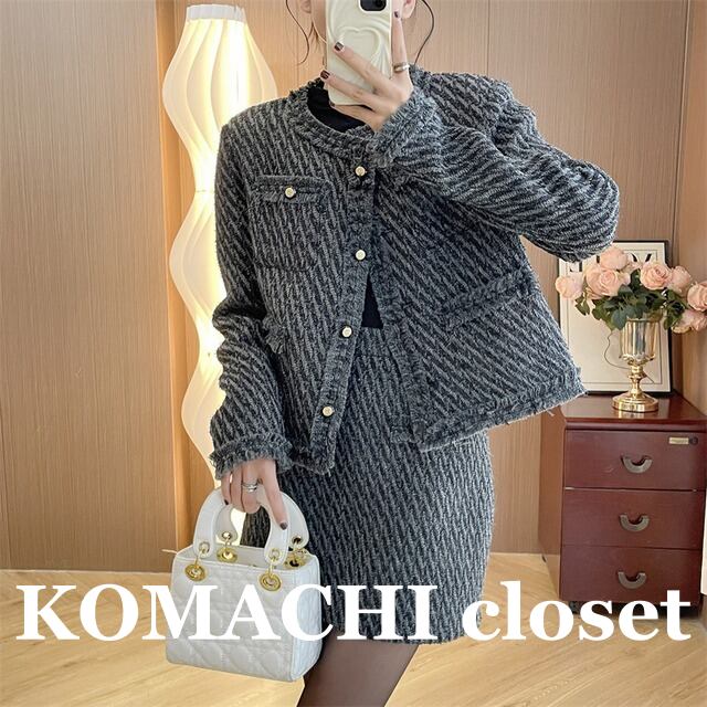 【送料無料】ミニスカートツイードセットアップ 高見えセットアップ ツイードセットアップ ショートスカート ブラックセットアップ 黒セットアップ セットアップブラック セットアップ黒 セットアップ 黒 ブラック グレー 灰色 ツイード 韓国 オルチャン レディース コーディネイトセット セットアイテム 高見え ハイウエスト 長袖 フロントボタン かわいい 可愛い 大人可愛い オトナ女子 大人女子 大人 上品 お洒落 おしゃれ こなれ感 抜け感 フェミニン デート きれいめ エレガント インスタ映え 母 ママ