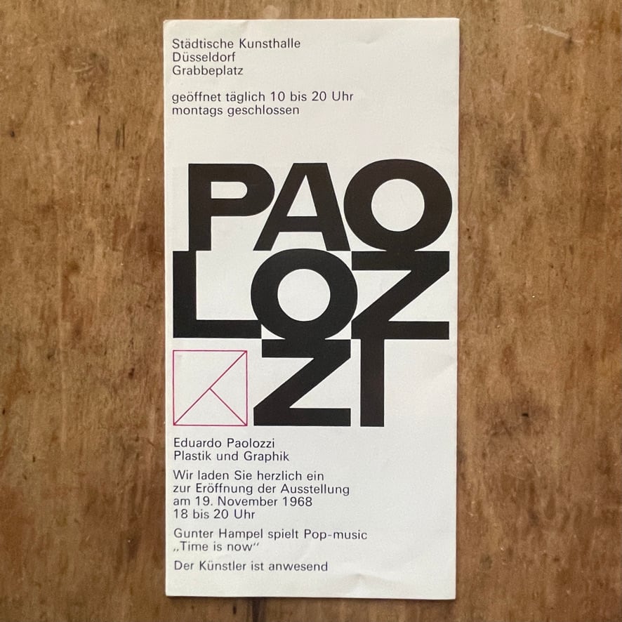 【インヴィテーションカード】Eduardo Paolozzi Plastik und Graphik エドゥアルド・パオロッツィ Städtische Kunsthalle Düsseldorf 1968 [310194633]