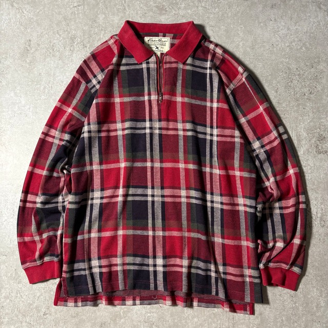 1990s “Eddie Bauer” Plaid Pullover Polo Shirt