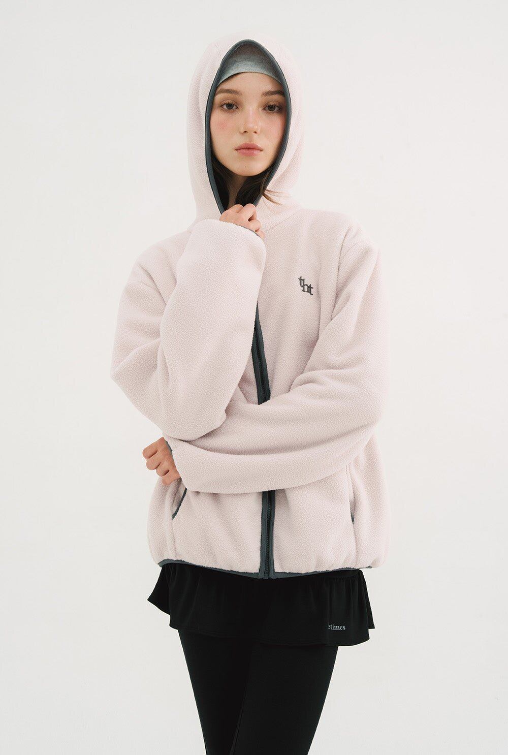 threetimes] Cookie fleece jacket (pink) 正規品 韓国ブランド 韓国