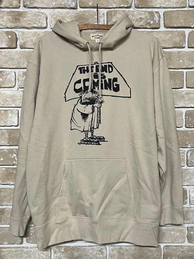 SNOW PLANT VINTAGE GRAPHIC HOODIE "THE END IN COMING"（再販）