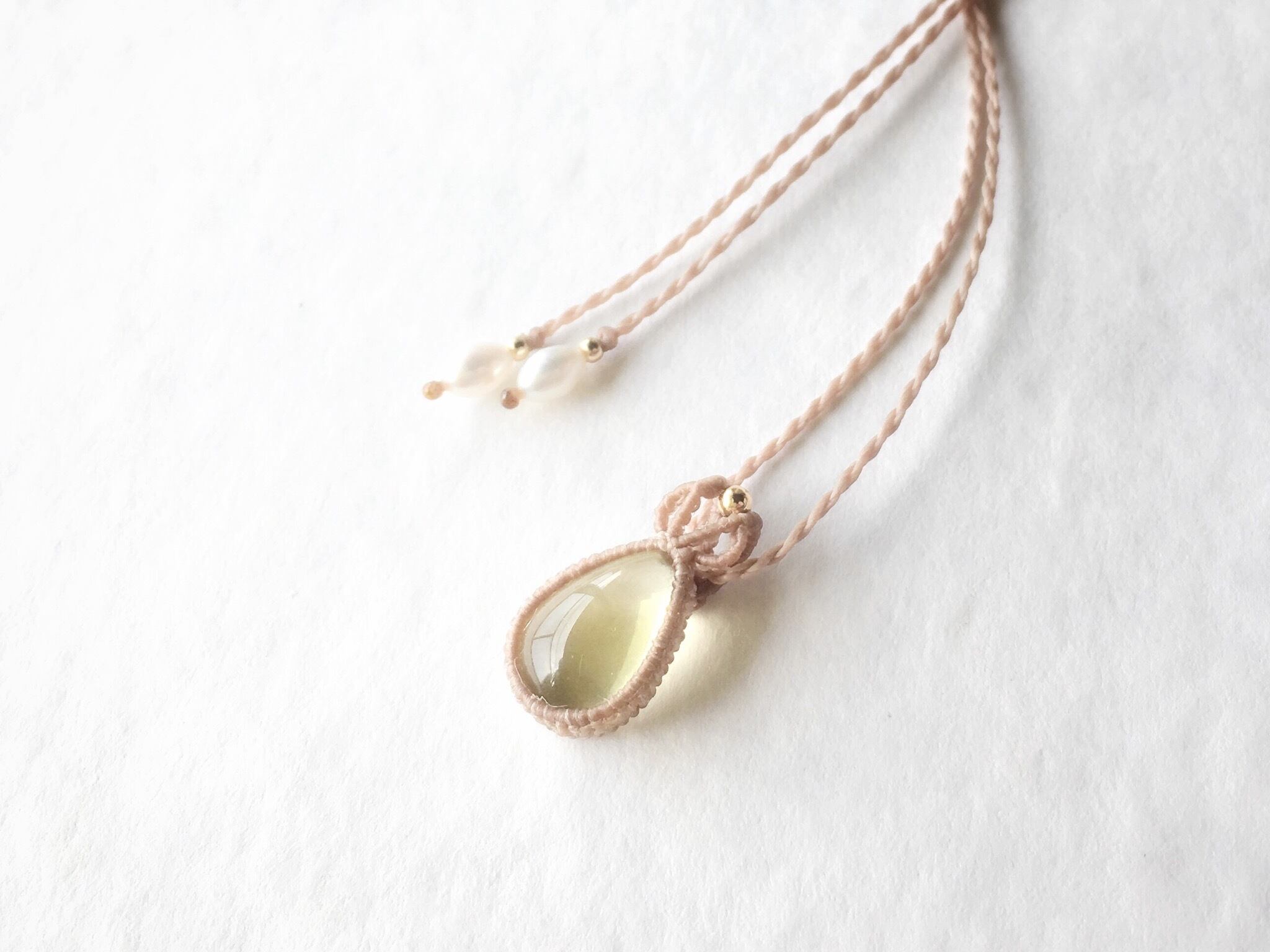 レモンクォーツ macramé necklace