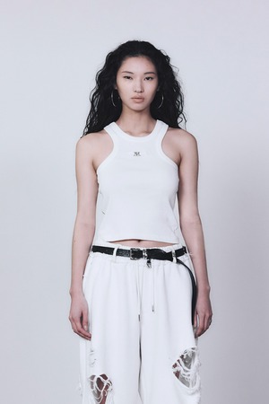 [TREEMINGBIRD] Metal Logo Point Sleeveless [ White ] 正規品 韓国ブランド 韓国通販 韓国代行 韓国ファッション TRMNGBD tmb TREEMING BIRD 日本 店舗