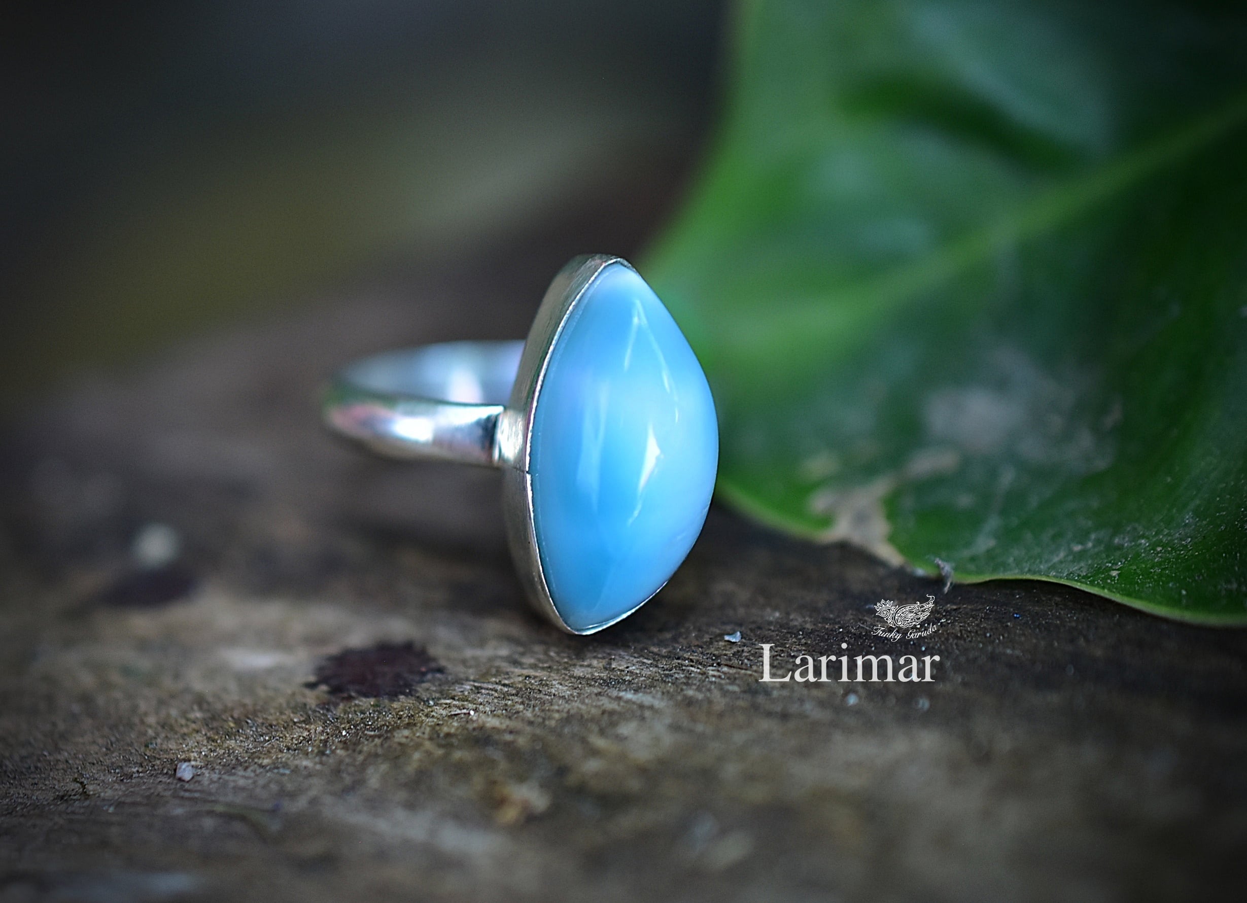 牙の形★ラリマー シルバーリング723