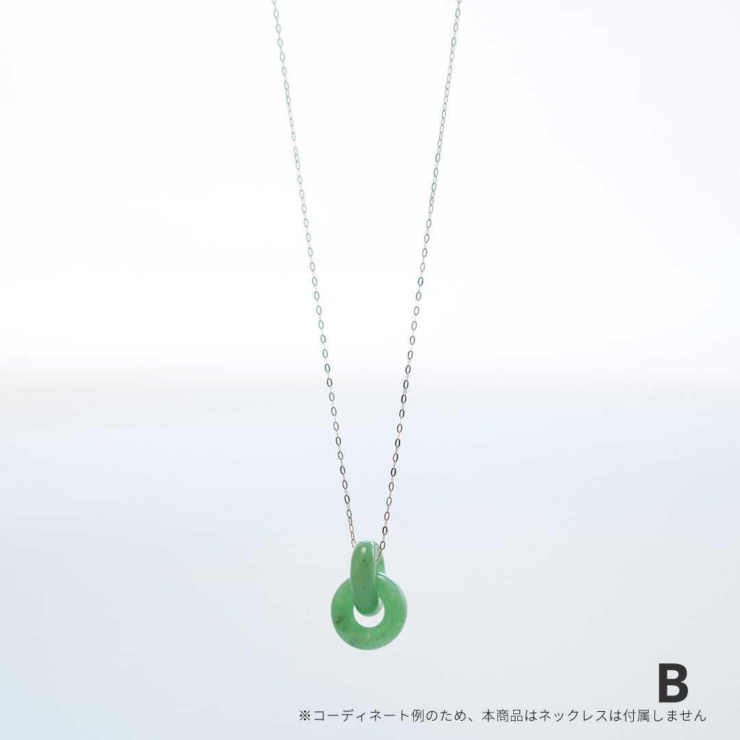 ダブルフープペンダント A貨翡翠 jd_pt1283 | 【MeiNu（メイニュウ