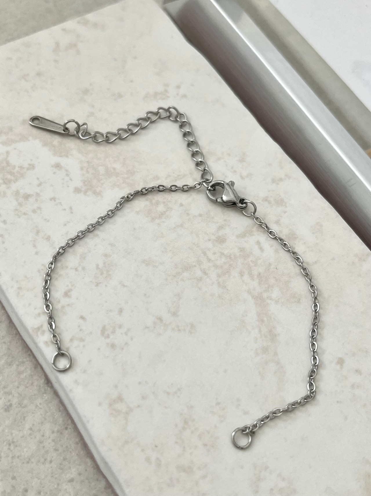 【2個】ブレスレットチェーン/ステンレス鋼/金具/基礎パーツ