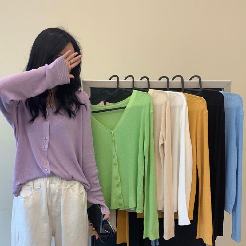 ニットカーディガンルーズアウタートップレディーススタイル2020夏薄長袖日焼け止めジャケットトレンド 1号婦人44103822414