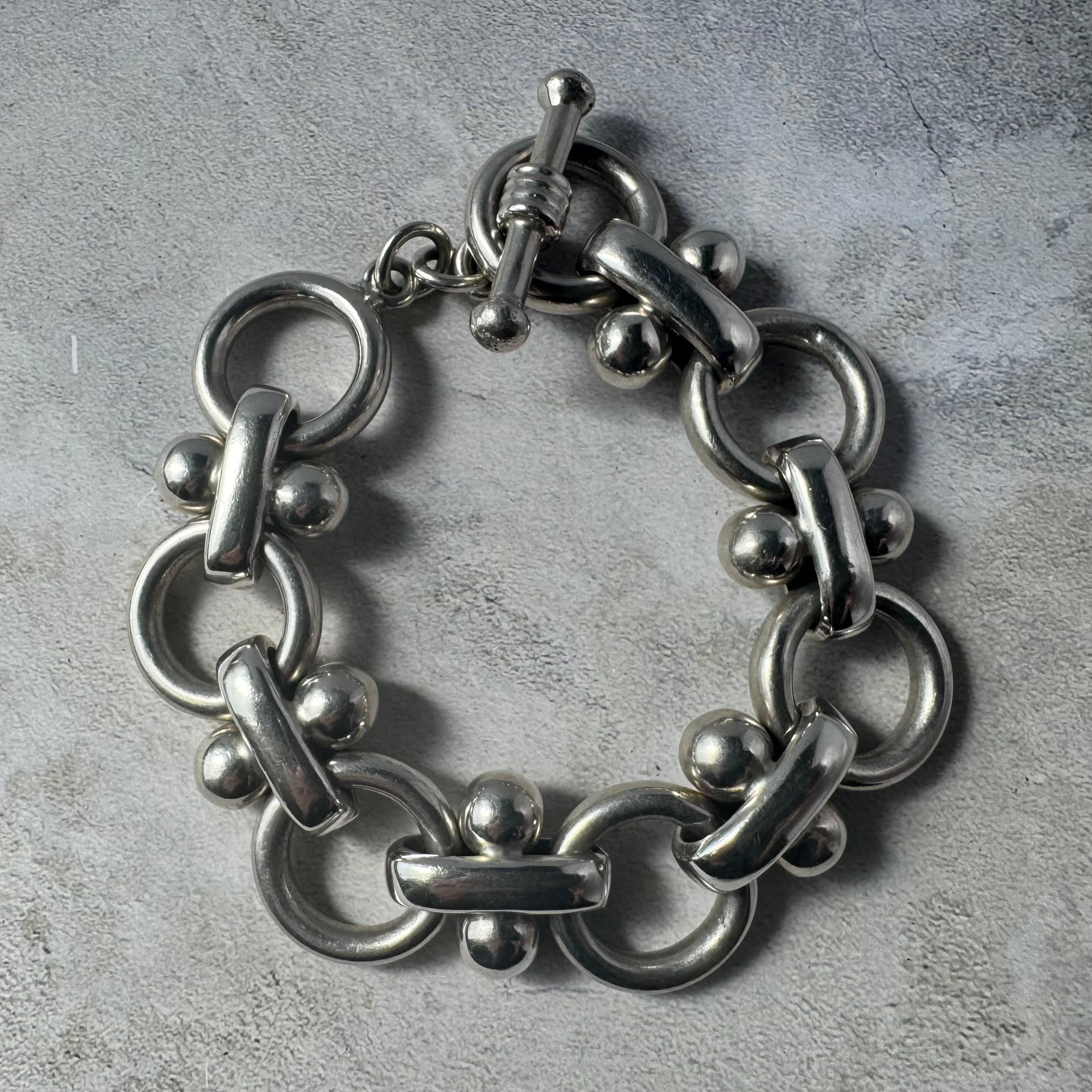 【DROP#2】00672 Vintage Heavy Chain Link Bracelet Silver925 Made in Mexico