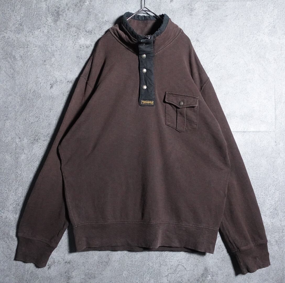 90s “Polo Ralph Lauren” Half Zip & Button Design Sweat